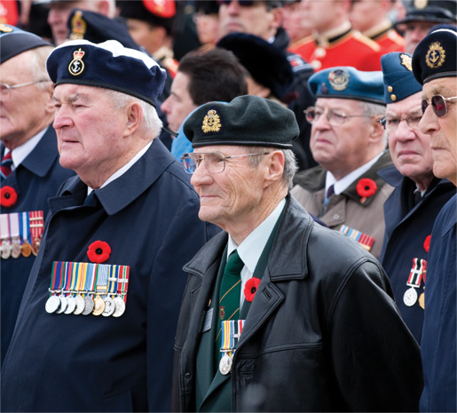 Veterans at a Remembrance Day Ceremony